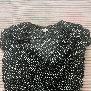 Black and White Polka Dot Women's Top